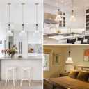 Milk White Glass Pendant Light Bedroom Modern Hanging Lamp Lighting Fixture for Kitchen Island Dining Room Living Room