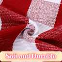 Ckorzen Red and White Plaid Rug, 28" x 43" Christmas Front Porch Outdoor Rug, Handwoven Cotton Washable Rug for Layered Door Mats, Holiday Entryway and Home Dcor