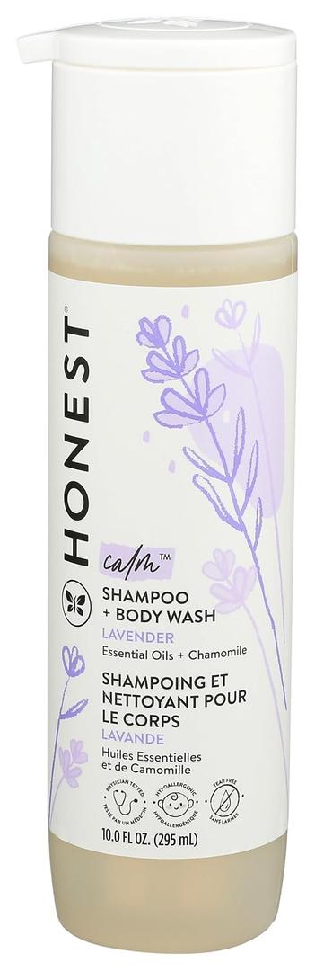 The Honest Company 2-in-1 Baby Shampoo & Body Wash, Tear-Free, Hypoallergenic, Naturally Derived, Lavender Calm Scent, 10 fl oz