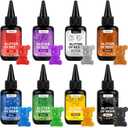 JDiction Glitter Colored UV Resin, 8 Colors Metallic UV Resin with Sparkling Effect, Hard Glitter Resins Kit for Jewelry Making, Colored Casting and Coating, Crafts and Decoration