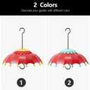 Baffle for Bird Feeder Cover Dome Rain with 3 Hooks, Suitable for Hummingbird Feeders and Wild Bird Feeders,Built-in Ant Moat,Protective Cover for Hanging Bird Feeders,14 inches, Purple (Red)