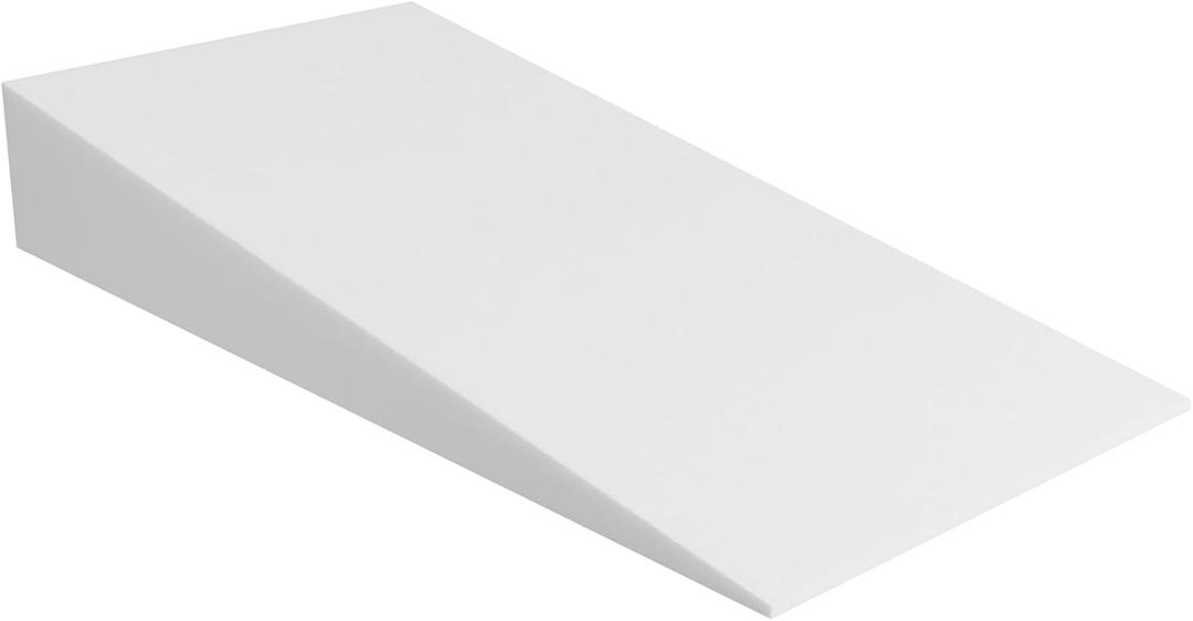 Extra Wide Bed Wedge Pillow | Body Support Sponge | Tringle Incline Cushion to Elevate Upper Body | Good for Neck Pain, Snoring, Acid Reflux, 40 x 20 x 4, White