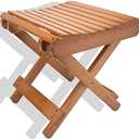 LOYPP Folding Bamboo Stool for Shower, Leg Shaving and Foot Rest, Natural Bamboo Folding Stool, Folding Bamboo Shower Seat, Fully Assembled, 12 Inch High