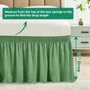 Biscaynebay Wrap Around Bed Skirts for Twin & Twin XL Beds 15" Drop, Sage Adjustable Elastic Dust Ruffles Easy Fit Wrinkle & Fade Resistant Silky Luxurious Fabric Machine Washable