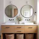 Sunniry Round Mirror 24 inch, 2 Pack Circle Mirror, Matte Black Metal Frame