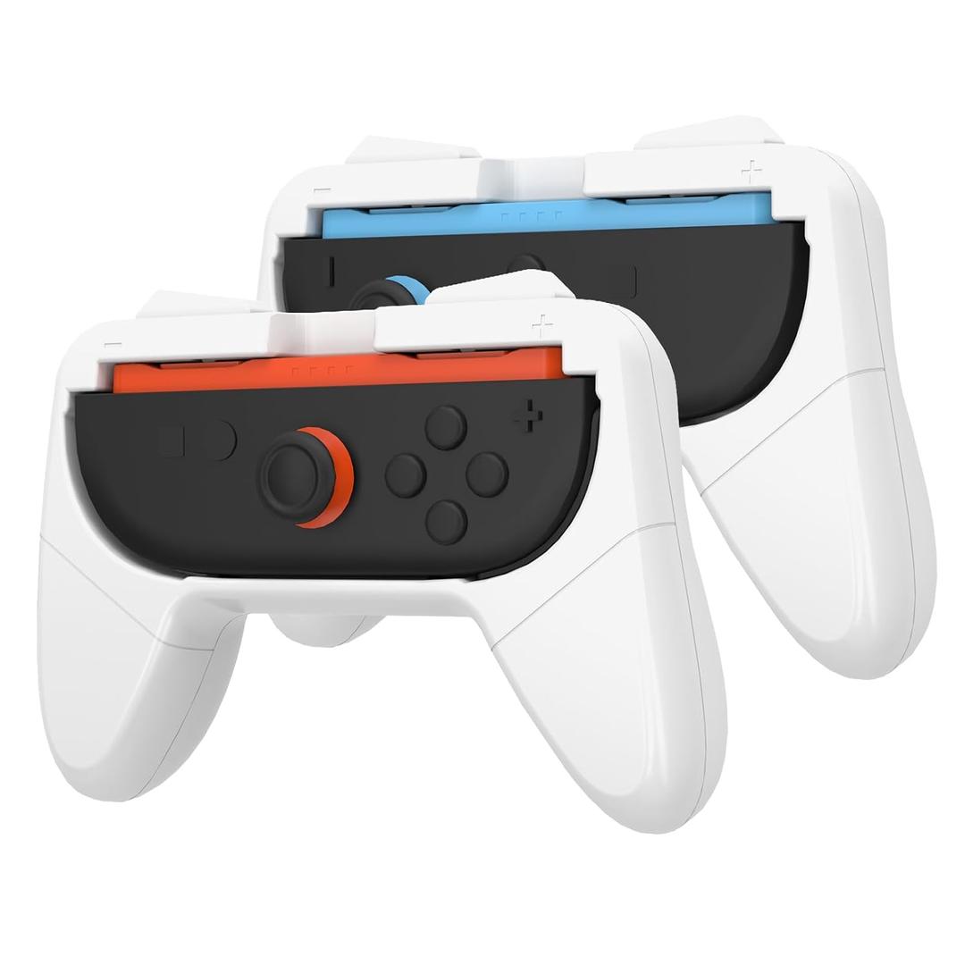 VGBUS 2Pack Joy-Con Grips for Nintendo Switch 2 (2025),Ergonomic Design Controller Grip Kit Accessories for Switch 2. (2PACK-WHITE)