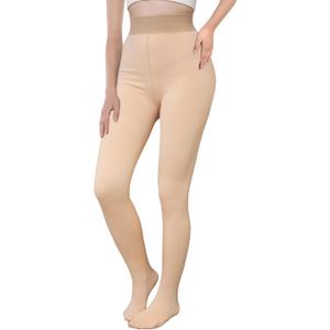 EXQUISLIFE Fleece Lined Tights Sheer Women - Fake Translucent Warm Pantyhose Leggings Sheer Thick Tights, for Winter (Medium, Beige)
