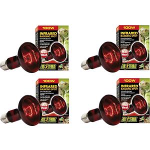 Exo Terra Heat-Glo Infrared Spot Lamp, 100-Watt/120-Volt (4 Pack)
