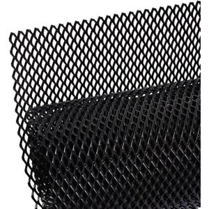 AggAuto Universal 40"x13" Car Grill Mesh - 100x33cm Aluminum Alloy Automotive Grille Insert Bumper 6x12mm Rhombic Hole, One of the Most Multifunctional Shape Grids Black