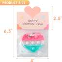 32 Pack Valentine Gifts for Kids - Cards with Mini Heart Pop Fidget Toys Bulk - Valentine Exchange for Girls Boys School Class Classroom Fidget Toys Party Favors