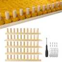 Chunky Blanket Loom Knitting Looms and Boards, Adjustable Size Wooden Loom for Blanket, No Needles Required Hand Knitting Kit for DIY Yarn Craft, Home Decor, Stress Relief, Beginner Friendly (76 In)