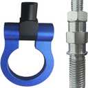 Car Front Bumper Tow Hook, Waterproof Screw-on Trailer Pull Ring, Car Exterior Decoration Sticker, Universal Bumper Trailer Tow Hook Accessories for Car Truck SUV - Only for Decoration (Blue)