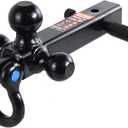 Trailer Hitch Tri-Ball Hitch Mount with Rotatoble Tow Shackle, fits for 2-inch Hitch Receiver, Hitch Lock Pin Included