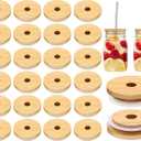 Cunhill 30 Pieces 70mm Bamboo Jar Lids Bulk with Straw Hole for Glass Cups Reusable Mason 2.76 Inch Wooden Lids with Silicone Ring for Beer Can Cups Regular Mouth Drinking Jars