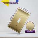 ENERLITES Toggle Light Switch Metal Wall Plate, Stainless Steel Switch Cover, Corrosion Resistant, Size 1-Gang 4.50" x 2.76", Stainless Steel 201, 7711-BB, Brushed Brass, Gold