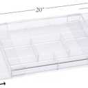 Masirs Expandable Drawer Organizer - Customizable Makeup Vanity Organizing Storage Tray for Bathroom, Bedroom & Desk Drawers - Clear Plastic Cosmetics Organizers with Expanding Compartment (Set of 2)