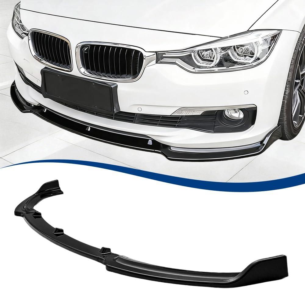 Front Lip Compatible with 3-Series F30 F31 Regular Bumper Model (Gloss Black, 2012-2018 F30 Base)