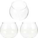 Alipis Small Fish Tank 3-Piece Set Clear Plastic Desktop Aquarium Bowls Shatterproof Round Fish Bowls for Office Home Decor Betta Plants (12.5X12.5X10.5CM, Transparent)