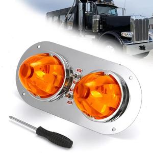 Amber Watermelon Light Bracket Kit with Switch Control for Peterbilt 359/379/389 Kenworth 660/680/880/W900L