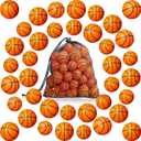 Civaner 40 Pcs Mini Basketball Party Favors Tiny Basketball Small Foam Ball Relieve Stress Ball with Drawstring Mesh Bag for Beach Pool Sports Game Party(1.18 Inch, 1.57 Inch)