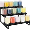 ELITEROO 3 Tier Wooden Display Riser Stand, Portable Products Display Shelf, 3 Step Straight Display Rack for Retail Tabletop, Countertop, Craft Shows, Farmers Market, Tradeshows, Vendors, Black