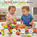100 PCS Soft Building Blocks for Toddlers Aged 2 3 4 5 6 Years Old, Large Blocks with Storage Box - STEM Preschool Toy for Early Childhood Education, Birthday Gift for Boys Girls
