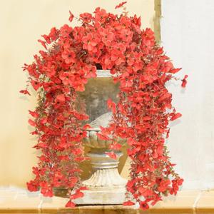 Fake Flowers Artificial Mums for Outdoor, 4 pcs Faux Mums for Outdoor Planters, UV Resistant Fall Porch Decor, Fake Fall Flowers for Yard Patio Lawn Garden, Autumn Floral Decor (Orange Flowers Brown Leaves)