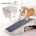 Split Ottoman Dog Ramp for Small Dogs and Cats – 2-in-1 Foldable Wooden Pet Ramp and Stairs for Couch and Low Bed, or Ottoman, Non-Slip and Portable, White