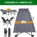 Camping Cot, 28'' Wide Heavy Duty Sleeping Bed for Adult, Protable Folding Cot with Mattress & Carry Bag (Cement Gray), 75 inches x 28 inches x 15 inches