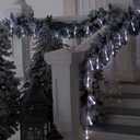 WILLBOND 33Ft White Christmas Tree Lights Indoor 80 LED Teardrop Ornaments Flashing Twinkle Outdoor String Light Battery Operated Clear Crystal Glass Ornaments for Winter Holiday Party Decor