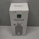 Insulated Water Bottle | Thickened Stainless Steel Vacuum Metal | Portable Sports Half Gallon Large Water Jug for Gym and Hiking with Straw, Carrier Bag, Handle Strap | BPA-Free 64 oz (White/Black)