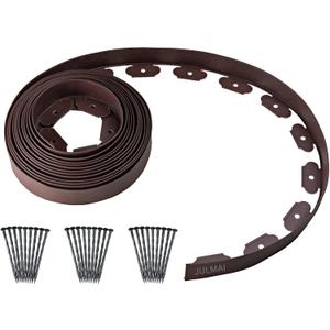 Landscape Edging Kit, 30FT 2" Tall Garden Edging with 27 Pcs Edging Stakes, Rubber Edging for Landscaping, Flower Bed, Lawn Edging, No Dig Garden Edging Border, Flexible Garden Border, Brown