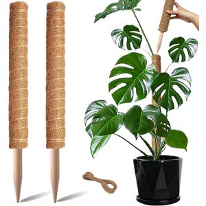 Moss Pole, 2 Pack 17 Inch Monstera Plant Support for Climbing Plants Accessories Indoor, Stackable Moss Poles Plant Support Stakes, Coir Plant Pole Sticks for Potted Plants, Pothos, Philodendron
