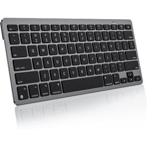OMOTON Wireless Keyboard for Mac, Ultra-Slim Bluetooth Keyboard with Stable Connection, Compatible with iMac, iMac Pro, MacBook Pro/Air, Mac mini Laptop, Black Grey