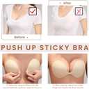 Backless Strapless Bras for Women Large Bust Sexy Silicone Boobas Sticky Bra Push Up Invisible Adhesive Bra