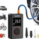 Tire Inflator Portable Air Compressor with Upgrade Dual Screen, 150 PSI Cordless Air Pump for Car, Bicycle, Motorcycle Tires & Balls, Electric Bike Tire Pump with Pressure Gauge, LED Light