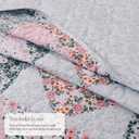 BLOOMHAVEN Quilt Set Queen Size, Patchwork Pink Floral Quilt Sets, Reversible Bedspread Lightweight and Breathable for All Seasons, Soft Quilted Bedspread with 2 Pillow Shams