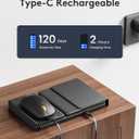 Foldable Keyboard and Mouse, Samsers Folding Bluetooth Keyboard Combo, 2.4G + BT5.0 x 2, Full-Size Portable Travel Keyboard & USB-C Rechargeable Wireless Mouse for iOS Android Windows Mac OS