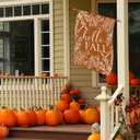 Thanksgiving House Flags for Outdoor Decoration, Hello Fall Maple Leaves Large Yard Flag, Decorative Autumn Seasonal Farmhouse Holiday Outside Decor 28x40 Inch Vertical Double Sided