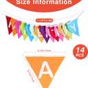 GCQQ Happy Birthday Banner 3.5M/11.5FT Cotton Double Layer Fabric Bunting 14PCS Reusable Rainbow Birthday Party Triangle Flag Pennant Garlands for Boys Girls Kids & Adults Birthday Decorations