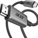 acer USB C to HDMI Cable for Home Office 6.6FT (4K@60Hz), Thunderbolt 4/3 Compatible, High-Speed Type C to HDMI 2.0 Braided Cord for MacBook, iPhone 17/16 Pro/Max, iMac, iPad Pro, Galaxy S25, Surface