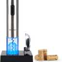 Secura Electric Opener, Automatic Electric Bottle Corkscrew Opener with Foil Cutter, Rechargeable (Stainless Steel)