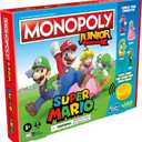 Monopoly Junior Super Mario Edition Board Game, Fun Kids' Ages 5 and Up, Explore The Mushroom Kingdom as Mario, Peach, Yoshi, or Luigi (Amazon Exclusive)