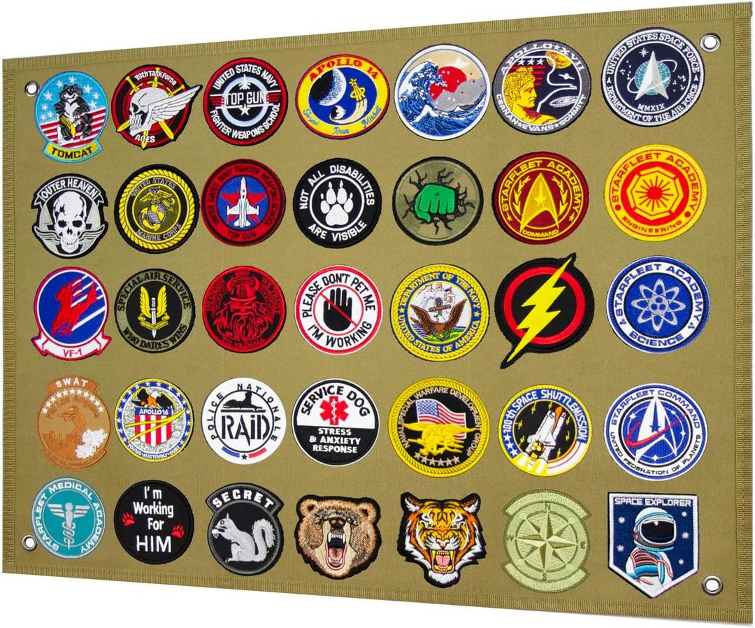 Tactical Patch Display Panel Holder Board for Military Army Combat Morale Uniform Hook and Loop Emblems, 18 Inches x 24 Inches (Small), No Patches Included