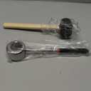 Coconut Opener Tools with Hammer, Super Safe & Easy to Open Young Coconuts Tool, Food Grade Stainless Steel Coconut Opener Set, Rubber Mallet with Handle (Black)