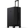 LEVEL8 Checked Luggage, Large Suitcase, Lightweight Luminous Textured Tsa Approved Medium Hardside Luggages with 8 Spinner Wheels, 24 Inch, Dark Grey