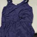 Yonique Terry Cloth Cover Ups - Hooded Cotton Swim Sun Cover-up with Zipper Pockets Beach Swimsuits, Navy Blue, L 