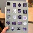 Cool Black Purple Stickers Pack 60Pcs Trendy Aesthetic Stickers for Teens Adults Vinyl Stickers for Water Bottle Laptop Guitar (Black Purple)