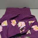 Gardenwed Women's Floral Print Maxi Dress,Spaghetti Strap Smocked Bodice A-Line Sundress with Pockets L Purple