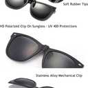 Clip-on Sunglasses Polarized Extra Large Unisex Anti-Glare Driving Glasses With Flip Up for Prescription Glasses (Black)